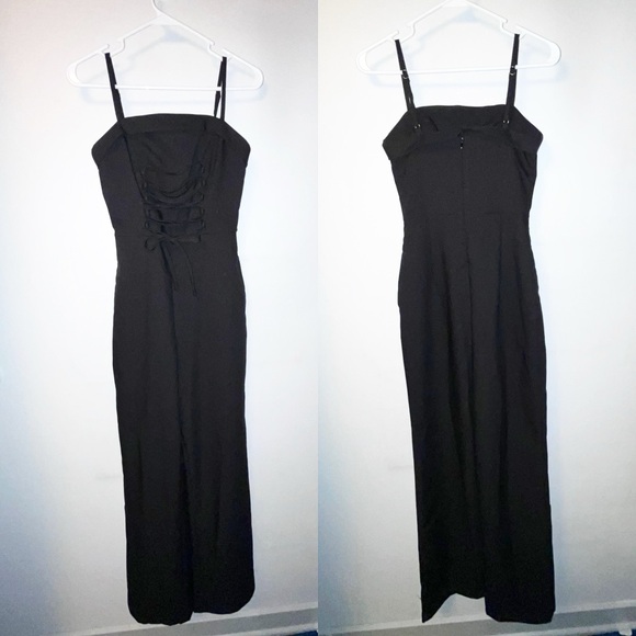 Urban Outfitters Andee Lace Up Corset Black Jumpsuit - Picture 6 of 11